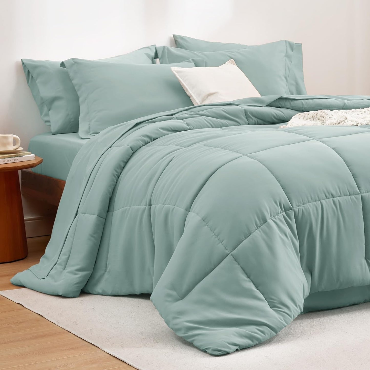 Bedsure Comforter Set - 7 Pieces in a Bag, Bedding Sets with Comforters, Sheets, Pillowcases & Shams