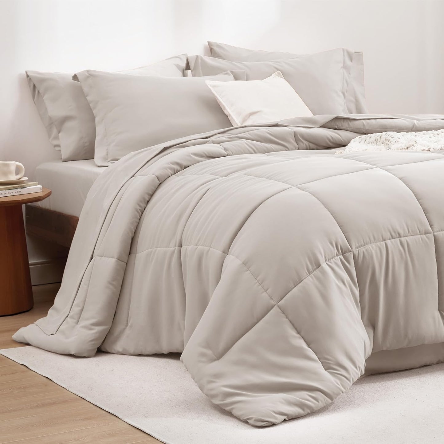 Bedsure Comforter Set - 7 Pieces in a Bag, Bedding Sets with Comforters, Sheets, Pillowcases & Shams
