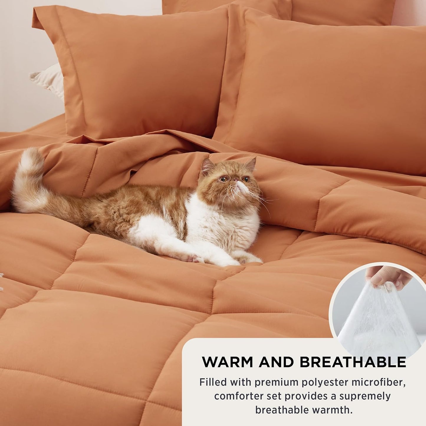 Bedsure Comforter Set - 7 Pieces in a Bag, Bedding Sets with Comforters, Sheets, Pillowcases & Shams