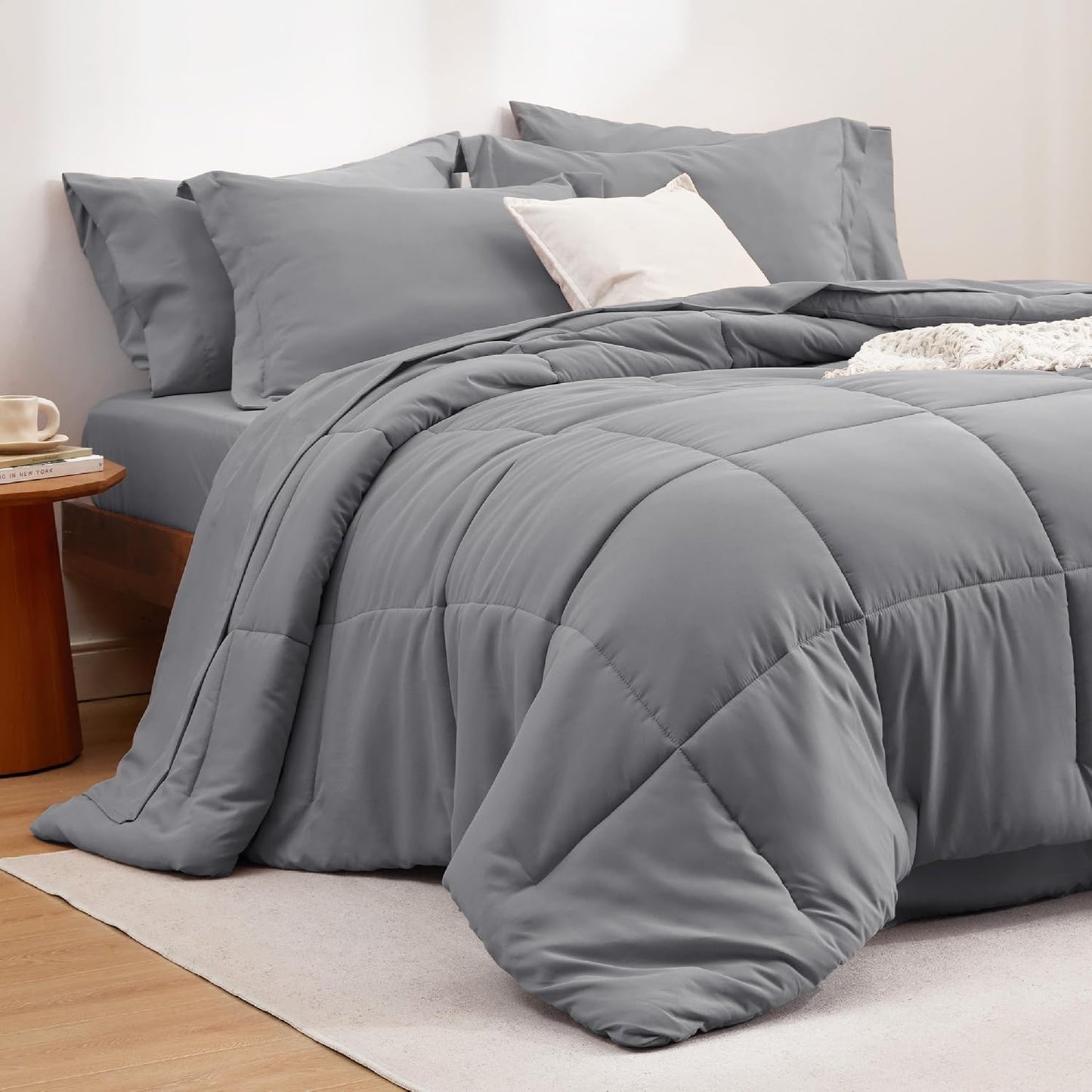 Bedsure Comforter Set - 7 Pieces in a Bag, Bedding Sets with Comforters, Sheets, Pillowcases & Shams